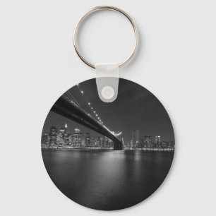 Black White New York City Skyline Sleutelhanger