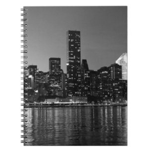 Black White New York City Skyscapers Silhouette Notitieboek