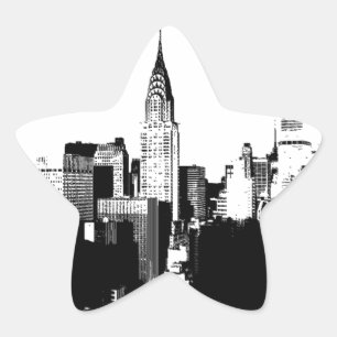 Black & White New York City Ster Sticker