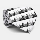 Black & White New York City Stropdas (Opgerold)