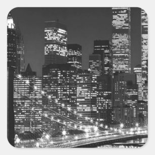 Black & White New York City Vierkante Sticker