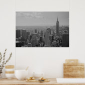 Black White New York Manhattan Panorama Poster (Cuisine)