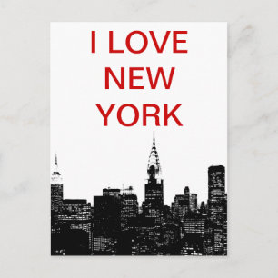 Black & White New York Silhouette Briefkaart