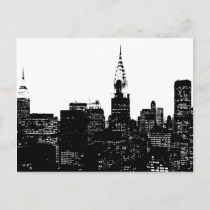 Black & White New York Silhouette Briefkaart