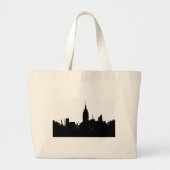 Black White New York Silhouette Grote Tote Bag (Voorkant)