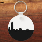 Black & White New York Silhouette Sleutelhanger (Voorkant)