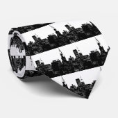 Black & White New York Silhouette Stropdas (Opgerold)