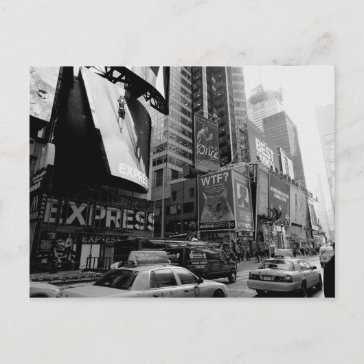 Black White New York Times Square Briefkaart (Voorkant)