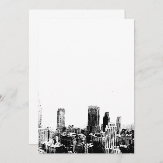 Black & White New York Uitnodiging (Voorkant / Achterkant)
