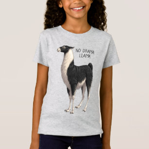 Black & White No Drama Llama T-shirt