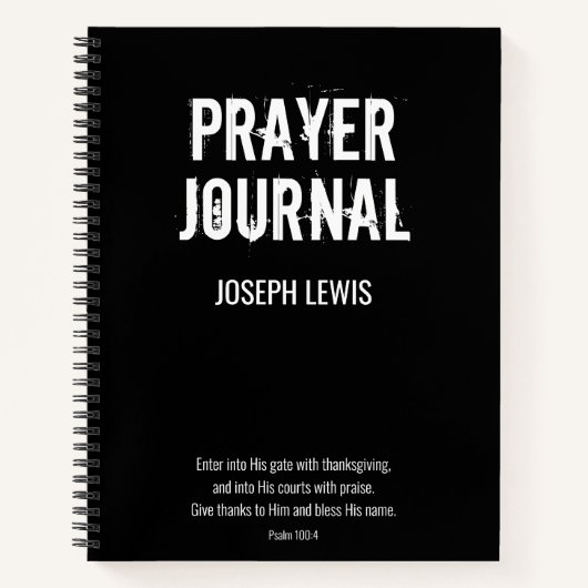 Black White Nom Psalm Prayer Journal (Devant)