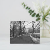 Black White NY Central Park Briefkaart (Staand voorkant)