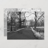 Black White NY Central Park Briefkaart (Voorkant / Achterkant)