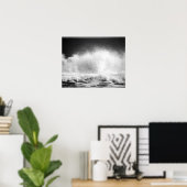 Black & White Ocean Wave crashen 16x20 Poster (Thuiskantoor)