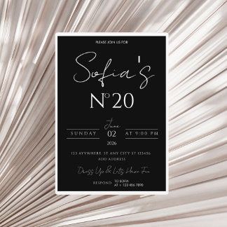 Black & White Old Money Birthday Invitation