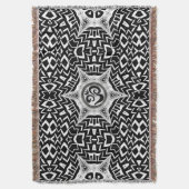 Black+White om Star Trip Mandala Throw Blanket Deken (Voorkant Verticaal)