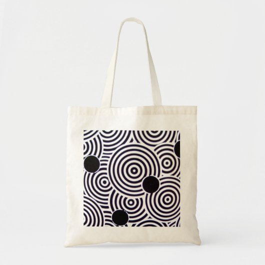 Black & White Op Art Circles Budget Bag Tote Bag (Voorkant)