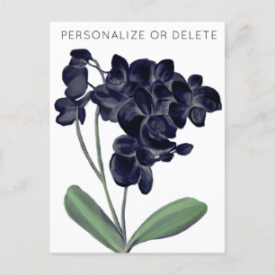 Black White Orchid Waterverf Floral Briefkaart