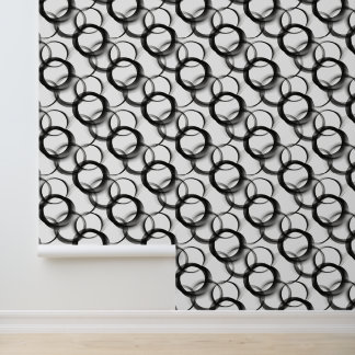Black & White Overlapping Circles – Geometric Seam Behang