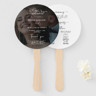Black & White Overlay Photo Wedding Programs Hand Handwaaier
