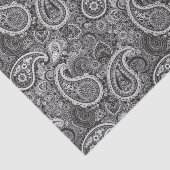 Black White Paisley Elegant Pattern Tissuepapier (Detail)