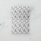 Black & White Paisley Pattern –Elegant Textile Art Bedankkaart (Binnen)