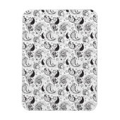 Black & White Paisley Pattern –Elegant Textile Art Magneet (Verticaal)