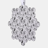 Black & White Paisley Pattern –Elegant Textile Art Ornament Kaart (Links)