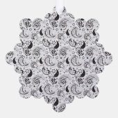 Black & White Paisley Pattern –Elegant Textile Art Ornament Kaart (Achterkant)