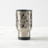 Black & White Paisley Pattern –Elegant Textile Art Reisbeker (Center)