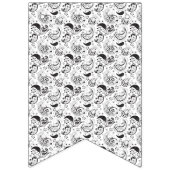Black & White Paisley Pattern –Elegant Textile Art Vlaggetjes (Tweede vlag)