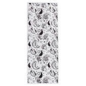 Black & White Paisley Pattern –Elegant Textile Art Wijn Cadeautas (Achterkant)