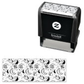 Black & White Paisley Pattern –Elegant Textile Art Zelfinktende Stempel (In situ)