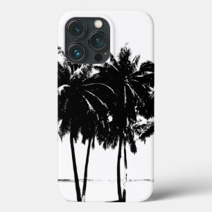 Black White Palm Trees Silhouette iPhone 13 Pro Hoesje