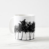 Black White Palm Trees Silhouette Koffiemok (Voorkant links)