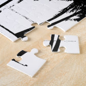 Black White Palm Trees Silhouette Legpuzzel (Zijkant)