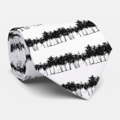 Black White Palm Trees Silhouette Stropdas (Opgerold)