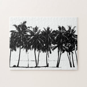 Black White Palm Trevel Art Legpuzzel