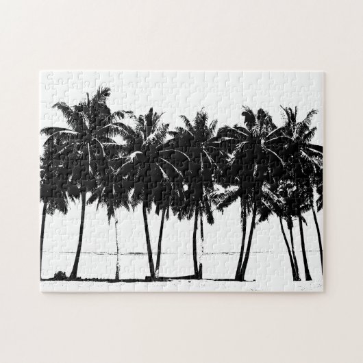 Black White Palm Trevel Art Legpuzzel (Horizontaal)
