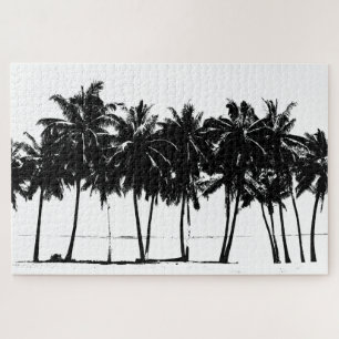 Black White Palm Trevel Art Legpuzzel