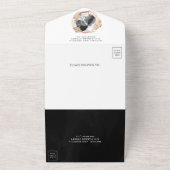 Black White Pampas Grass Dried Palm Leaves Wedding All In One Uitnodiging (Buitenkant)