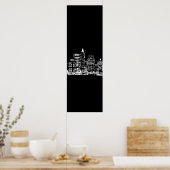 Black & White Panoramic New York City Poster (Cuisine)