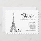 Black White Paris Baby shower français Invitation (Devant)