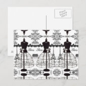 Black White Paris Mode Mannequin Briefkaart (Voorkant / Achterkant)