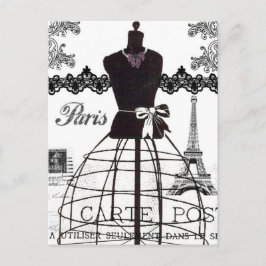 Black White Paris Mode Mannequin Briefkaart