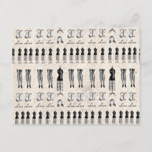  Black White Paris Mode Mannequin Briefkaart