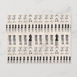  Black White Paris Mode Mannequin Briefkaart