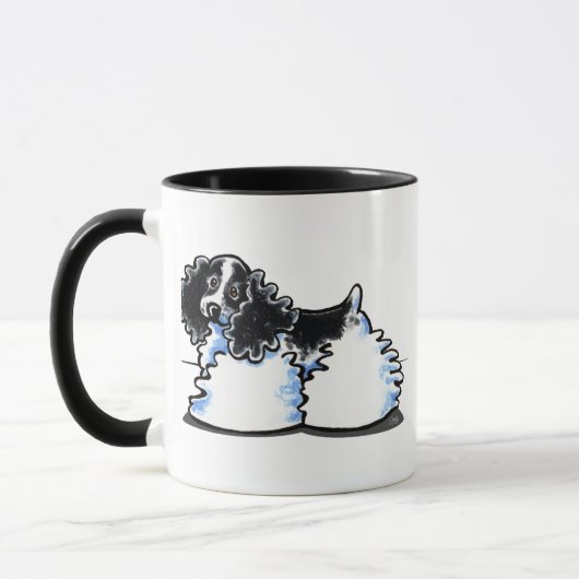 Black White Parti Cocker Spaniel Mok (Links)