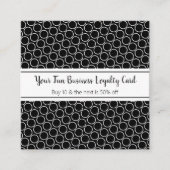 Black White Pattern Business Loyalty Punch Kaart Afsprakenkaartje (Voorkant)