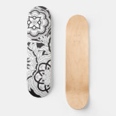 black&white  pattern with mandalas skateboard (Voorkant)